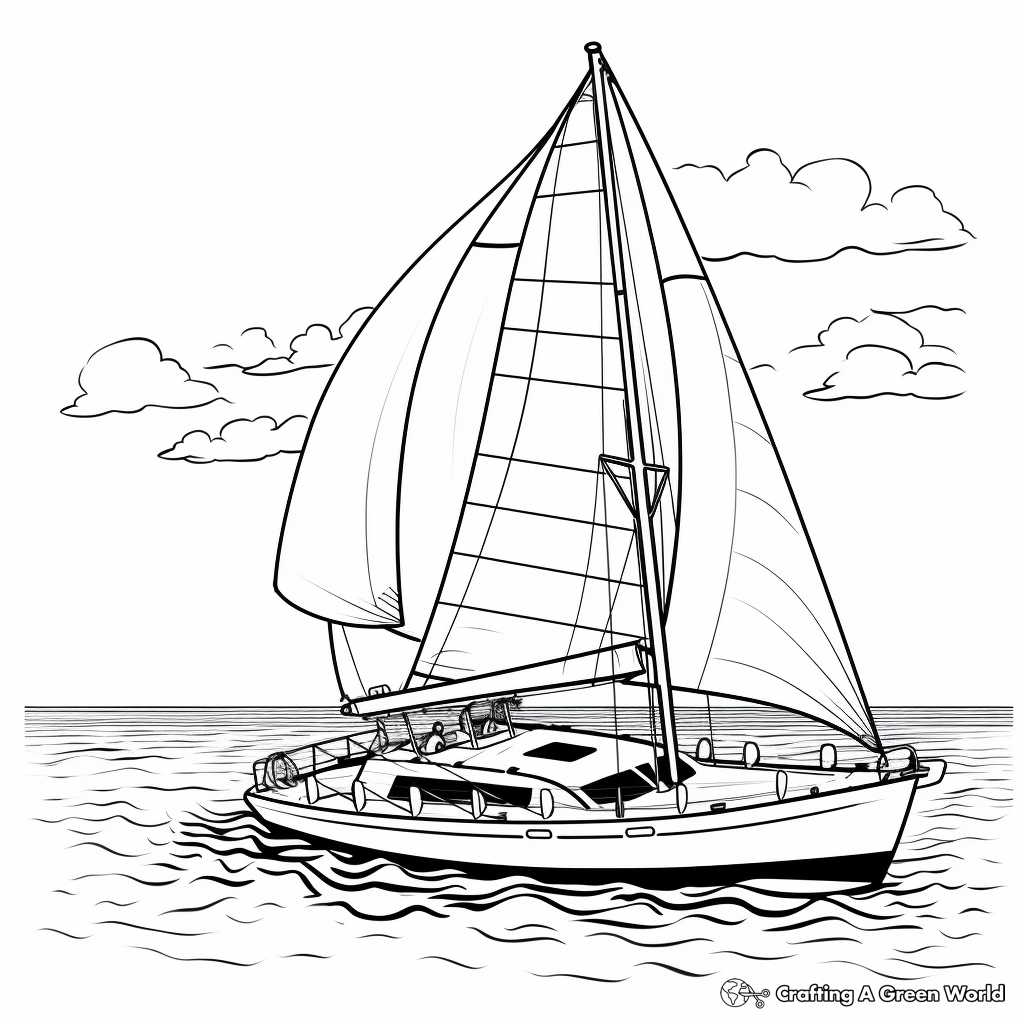 Catamaran Sailboat Coloring Pages for Adventure Lovers 3
