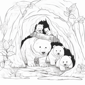 Caves & Hibernating Bears Coloring Pages for Nature Lovers 2
