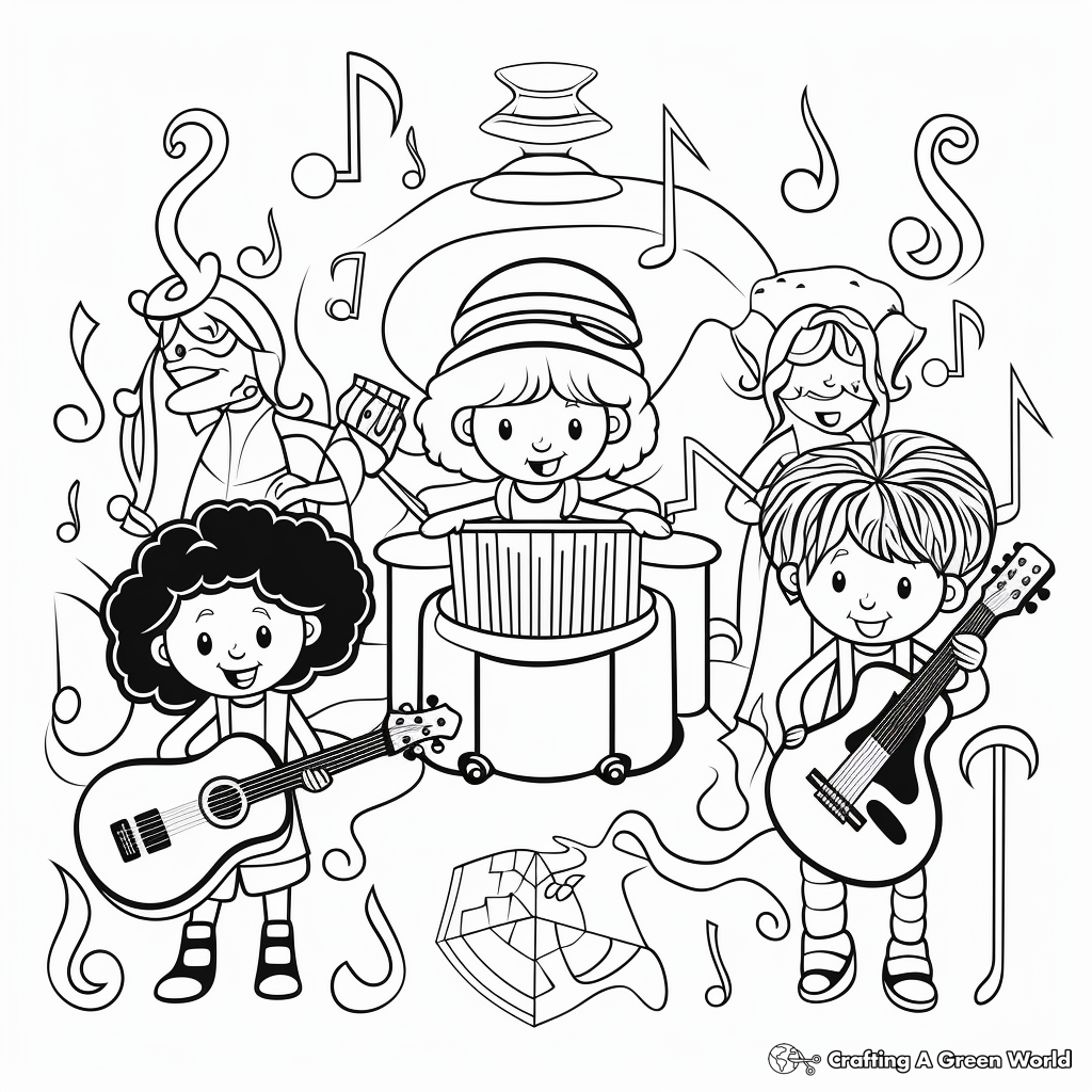 Celebrate Music Genres Coloring Pages 1