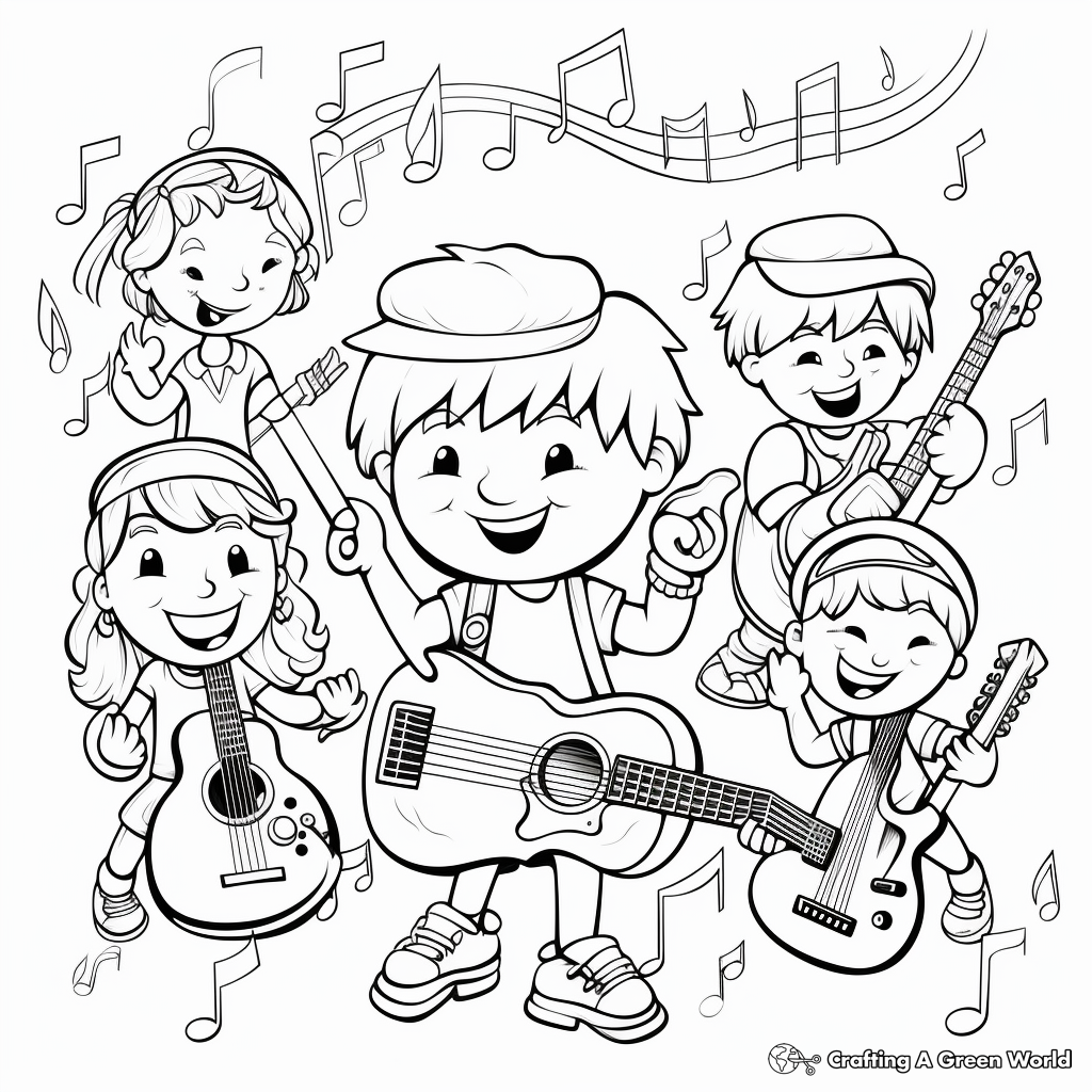 Celebrate Music Genres Coloring Pages 4