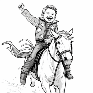 Celebration of Bull Riding Victory Coloring Pages 1