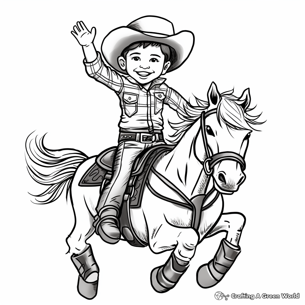 Celebration of Bull Riding Victory Coloring Pages 2