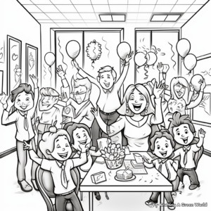 Celebration Scene for Administrative Professionals Day Coloring Sheets 2