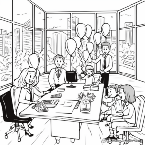 Celebration Scene for Administrative Professionals Day Coloring Sheets 4
