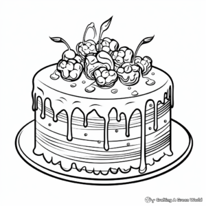 Celebratory Cake Ice Cream Cone Coloring Pages 2