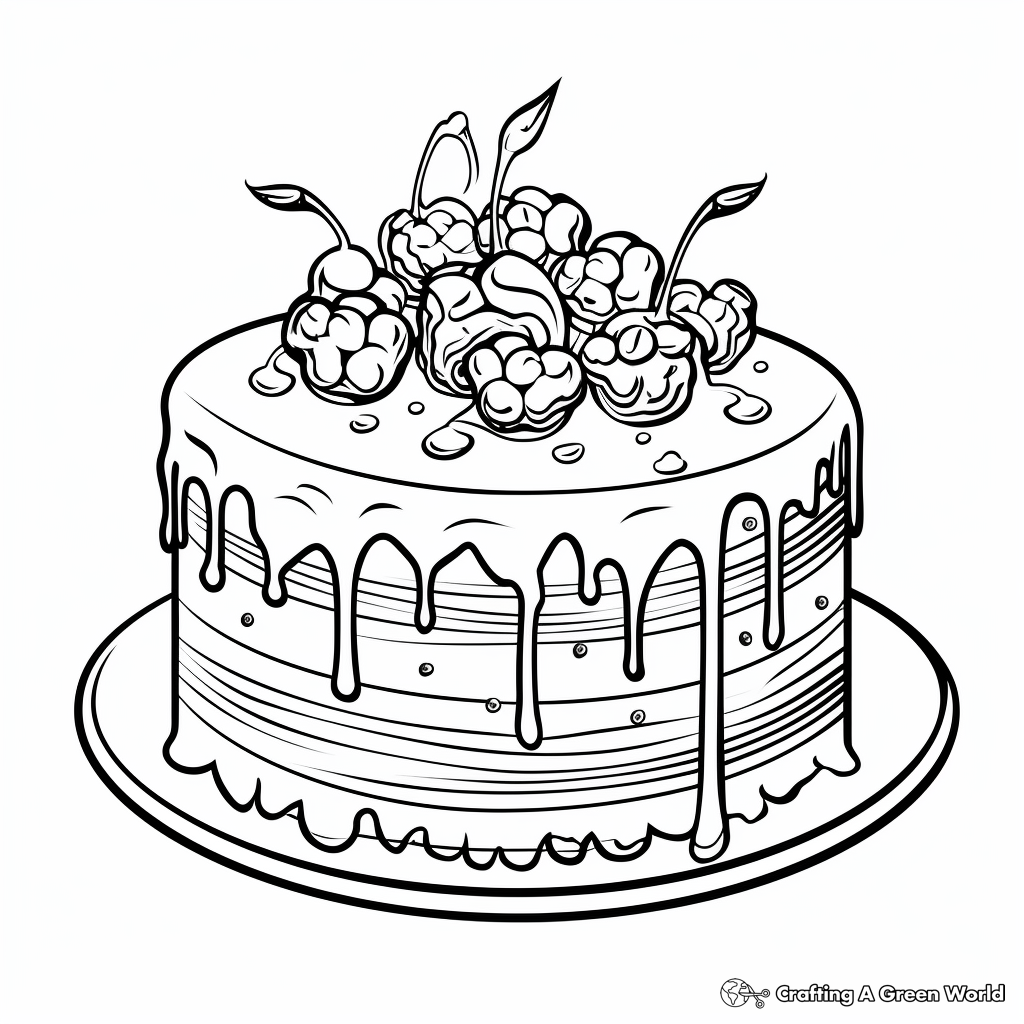 Celebratory Cake Ice Cream Cone Coloring Pages 2