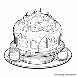 Celebratory Cake Ice Cream Cone Coloring Pages 3
