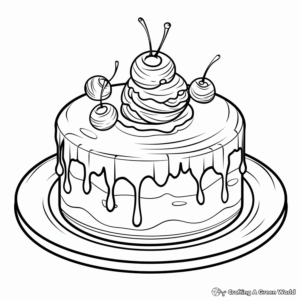 Celebratory Cake Ice Cream Cone Coloring Pages 4