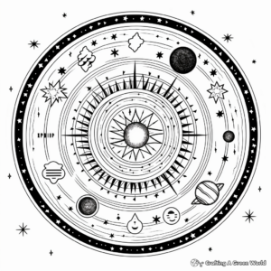 Celestial Mandala Coloring Pages for Astronomy Lovers 1
