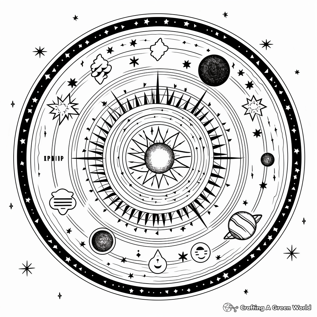 Celestial Mandala Coloring Pages for Astronomy Lovers 1