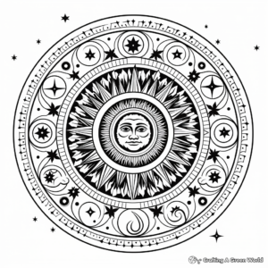 Celestial Mandala Coloring Pages for Astronomy Lovers 2