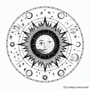 Celestial Mandala Coloring Pages for Astronomy Lovers 4