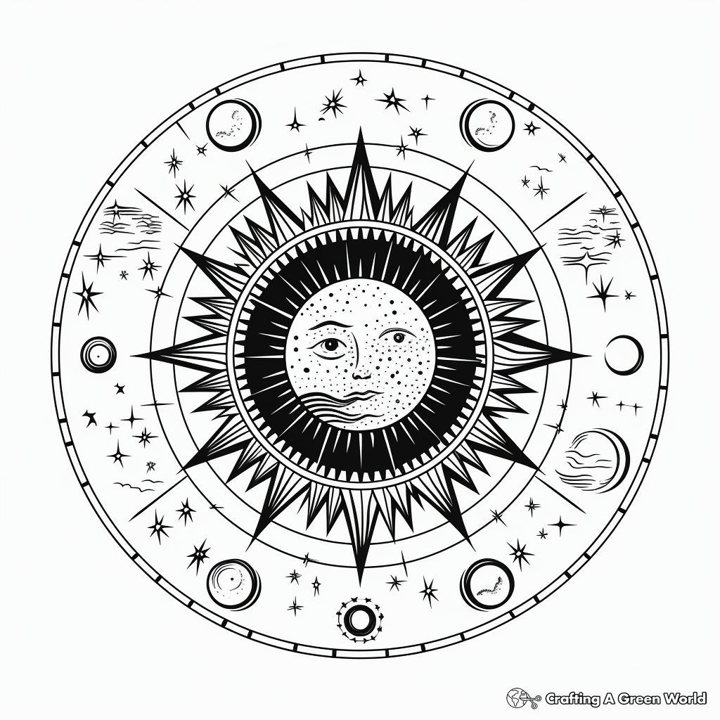 Celestial Mandala Coloring Pages for Astronomy Lovers 4