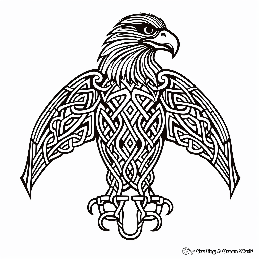 Celtic Raven Design Coloring Pages 2