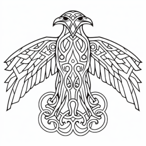 Celtic Raven Design Coloring Pages 3