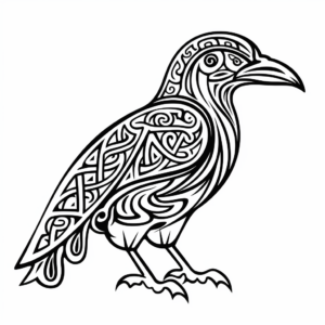 Celtic Raven Design Coloring Pages 4
