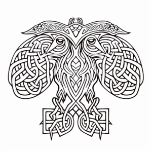 Celtic Raven Symbol Coloring Pages 1