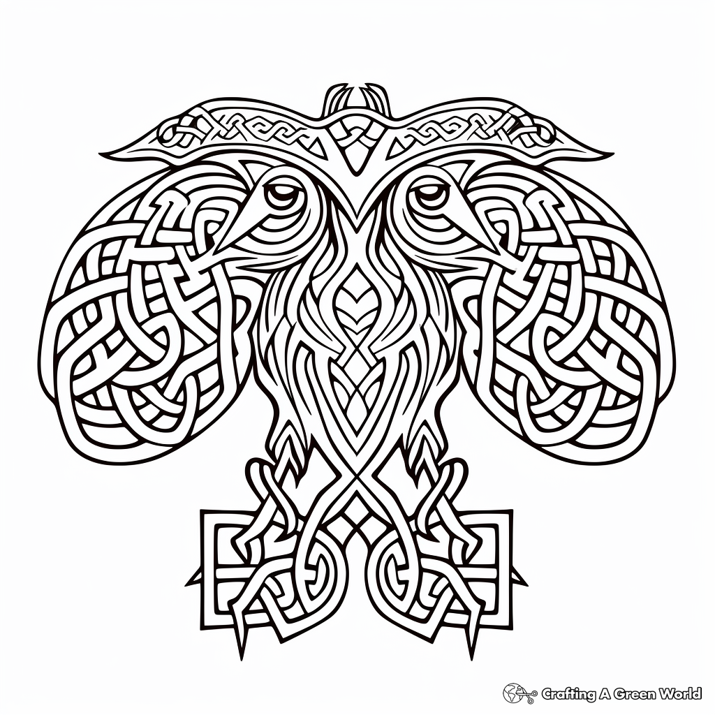 Celtic Raven Symbol Coloring Pages 1