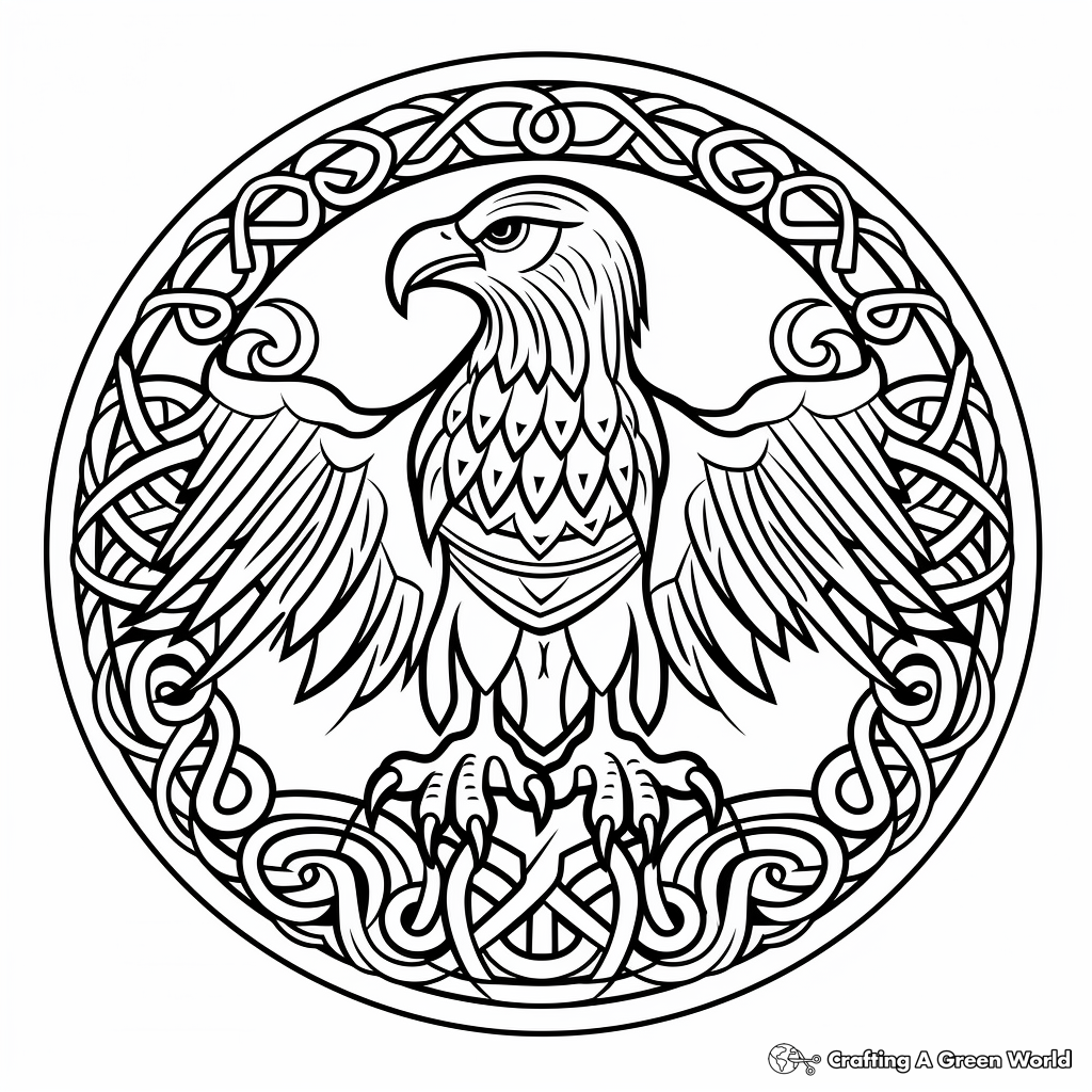 Celtic Raven Symbol Coloring Pages 2