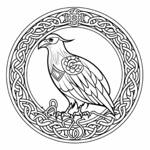 Celtic Raven Symbol Coloring Pages 3