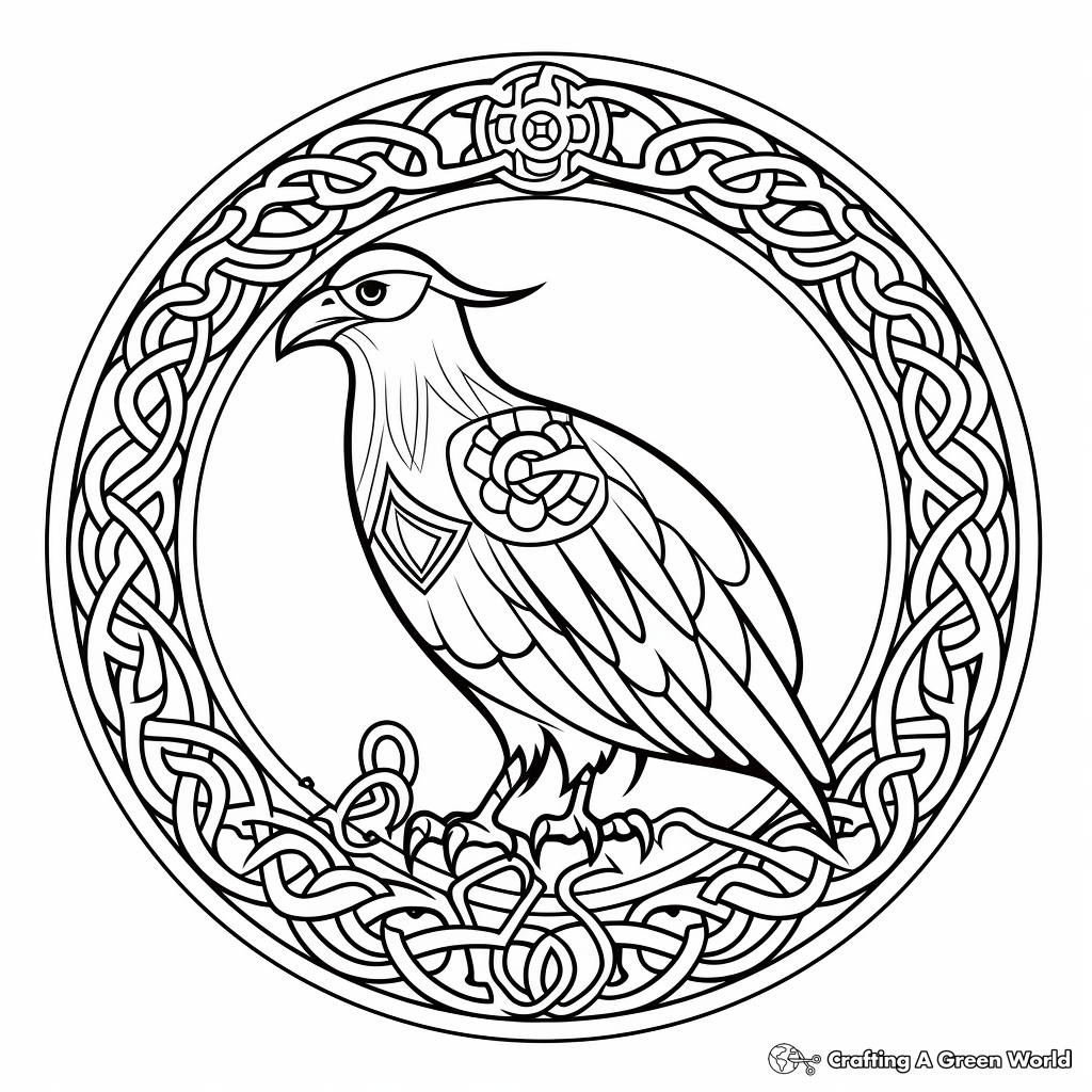 Celtic Raven Symbol Coloring Pages 3
