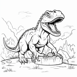 Ceratosaurus Eating Prey Coloring Pages 2