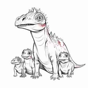Ceratosaurus Family Coloring Pages: Male, Female, and Young 4