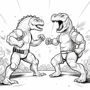 Ceratosaurus Fight-Scene Coloring Pages 4