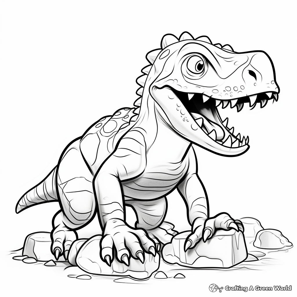 Ceratosaurus Fossil Coloring Pages 3