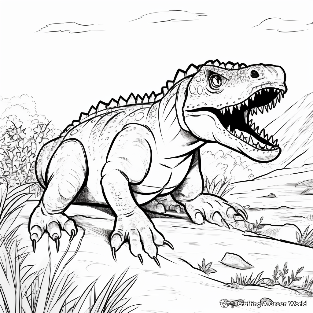 Ceratosaurus Hunting Coloring Pages 2