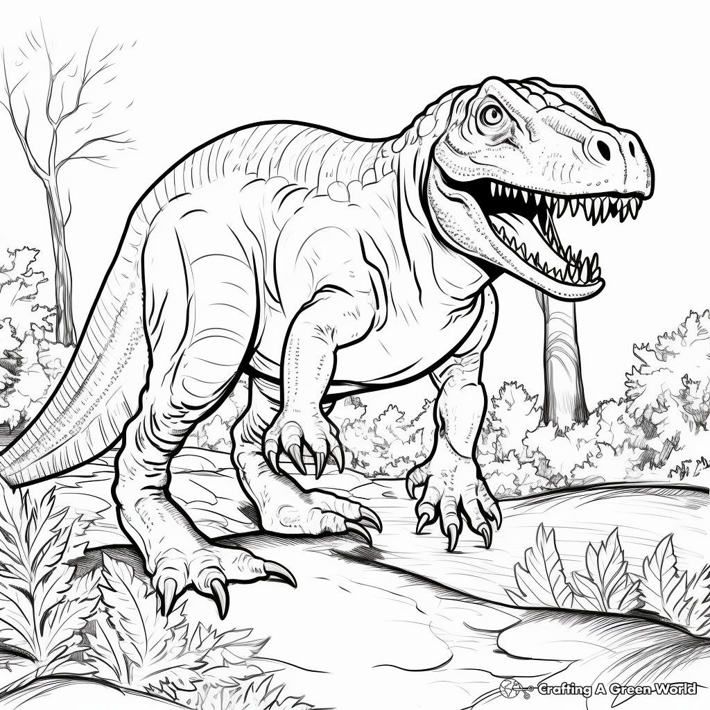 Ceratosaurus Hunting Coloring Pages 3