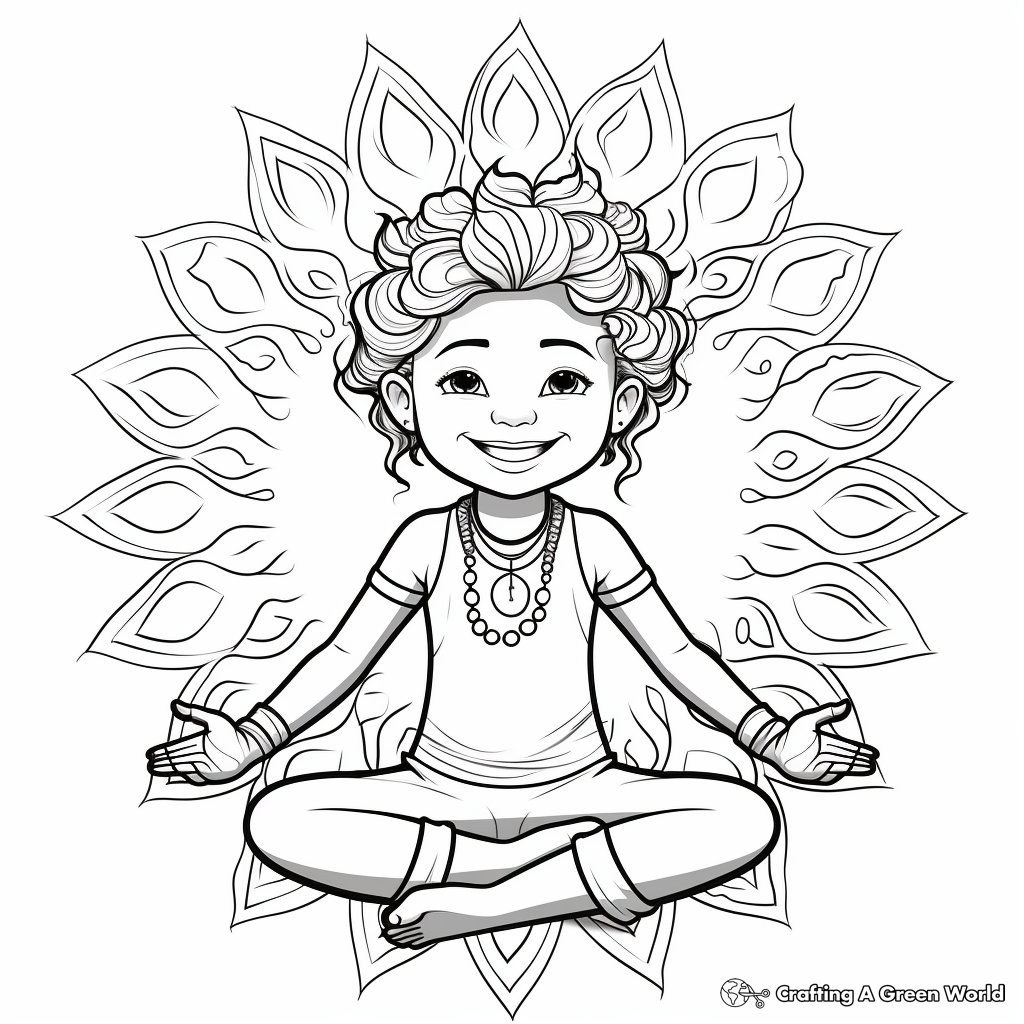 Chakra Yoga Poses Coloring Pages 1
