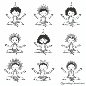 Chakra Yoga Poses Coloring Pages 3