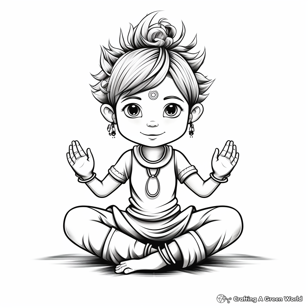Chakra Yoga Poses Coloring Pages 4