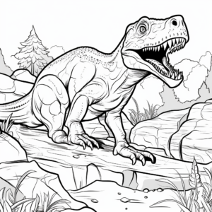 Challenging Albertosaurus Fossil Coloring Pages for Experts 3