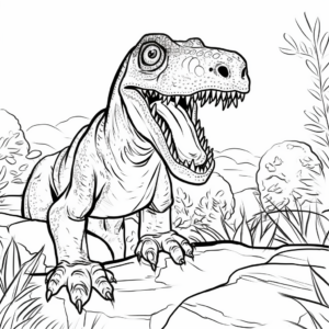 Challenging Albertosaurus Fossil Coloring Pages for Experts 4