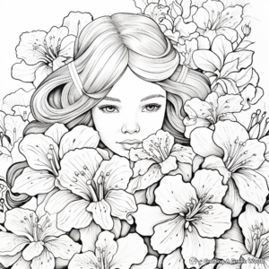 Challenging Azalea Coloring Pages 1