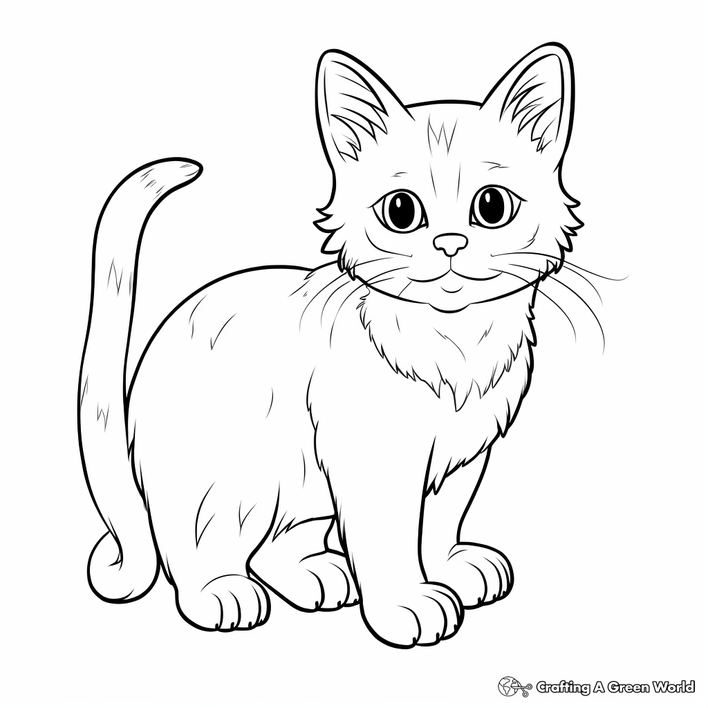 Challenging Burmese Cat Coloring Pages 2
