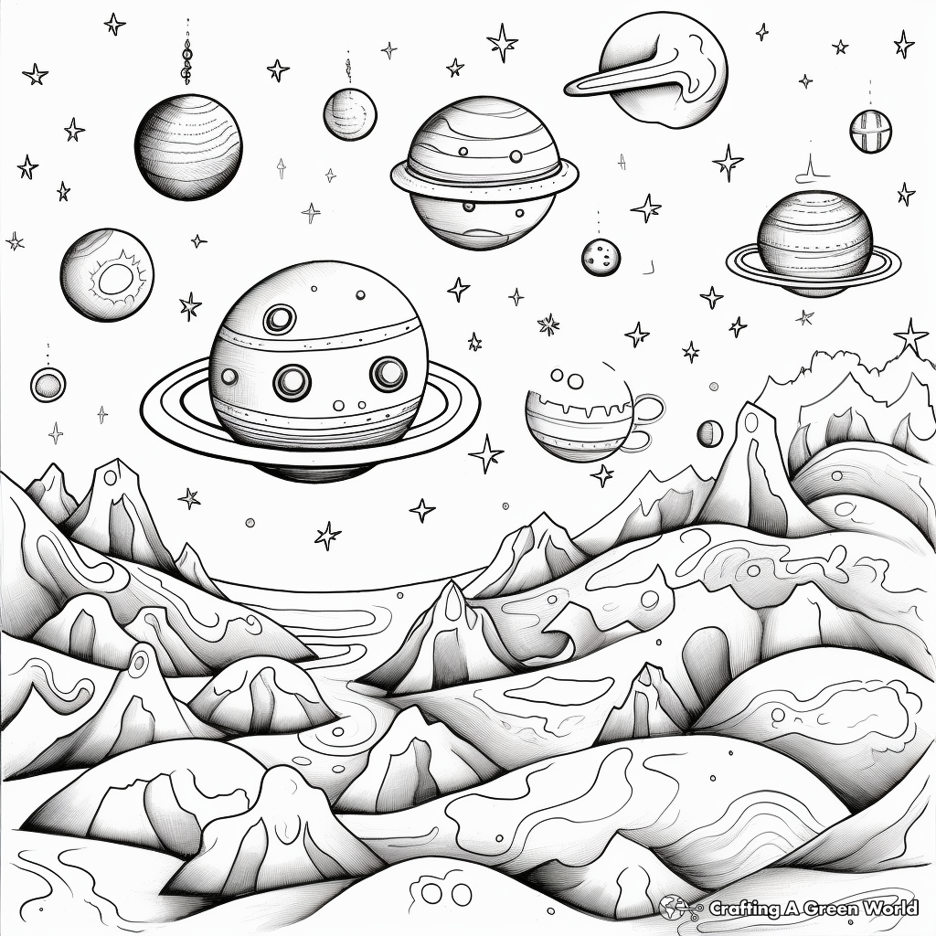 Challenging Celestial Bodies Coloring Pages 4