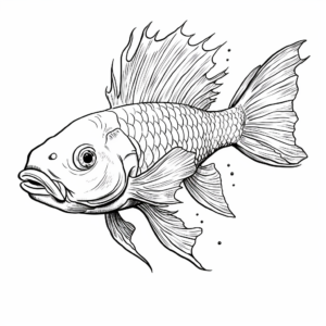 Challenging Detailed Dragon Fish Coloring Pages 4