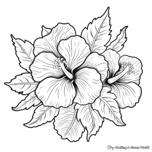 Challenging Hibiscus Flower Coloring Pages 2