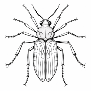 Challenging Longhorn Beetle Coloring Pages 3