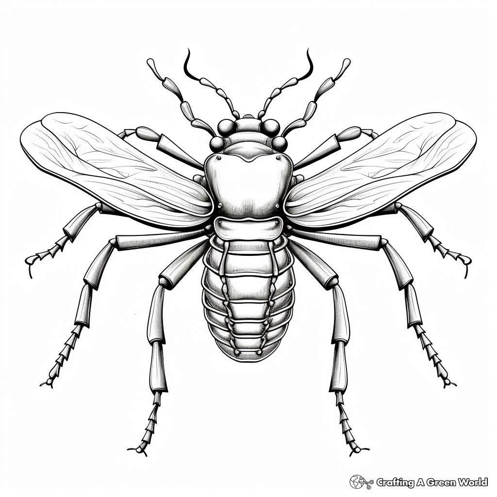 Challenging Longhorn Beetle Coloring Pages 4