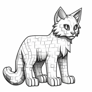 Challenging Minecraft Cat Coloring Pages for Teens 2