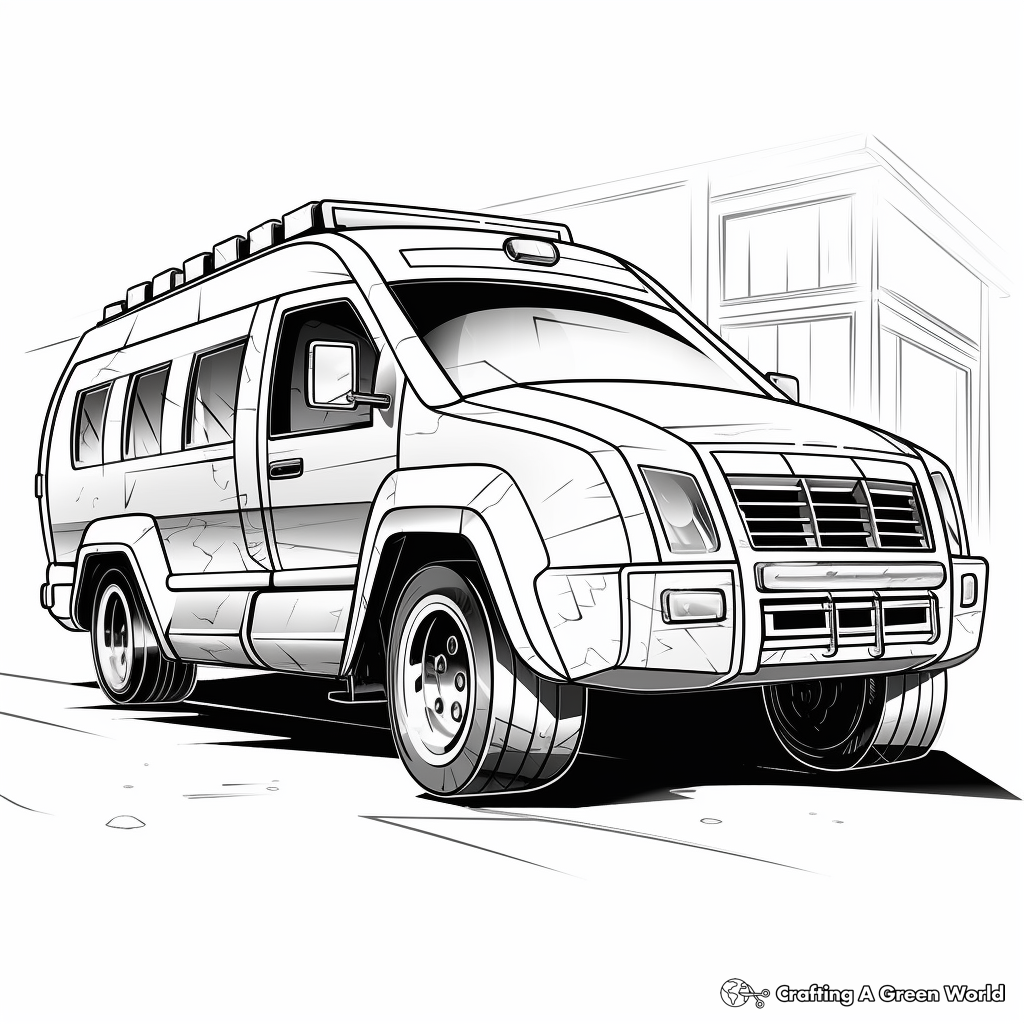 Challenging Police Armored Truck Coloring Pages 1
