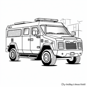 Challenging Police Armored Truck Coloring Pages 2