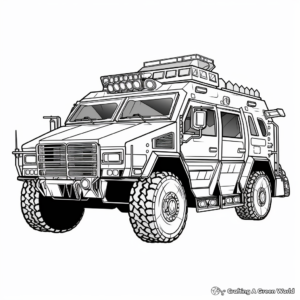 Challenging Police Armored Truck Coloring Pages 3