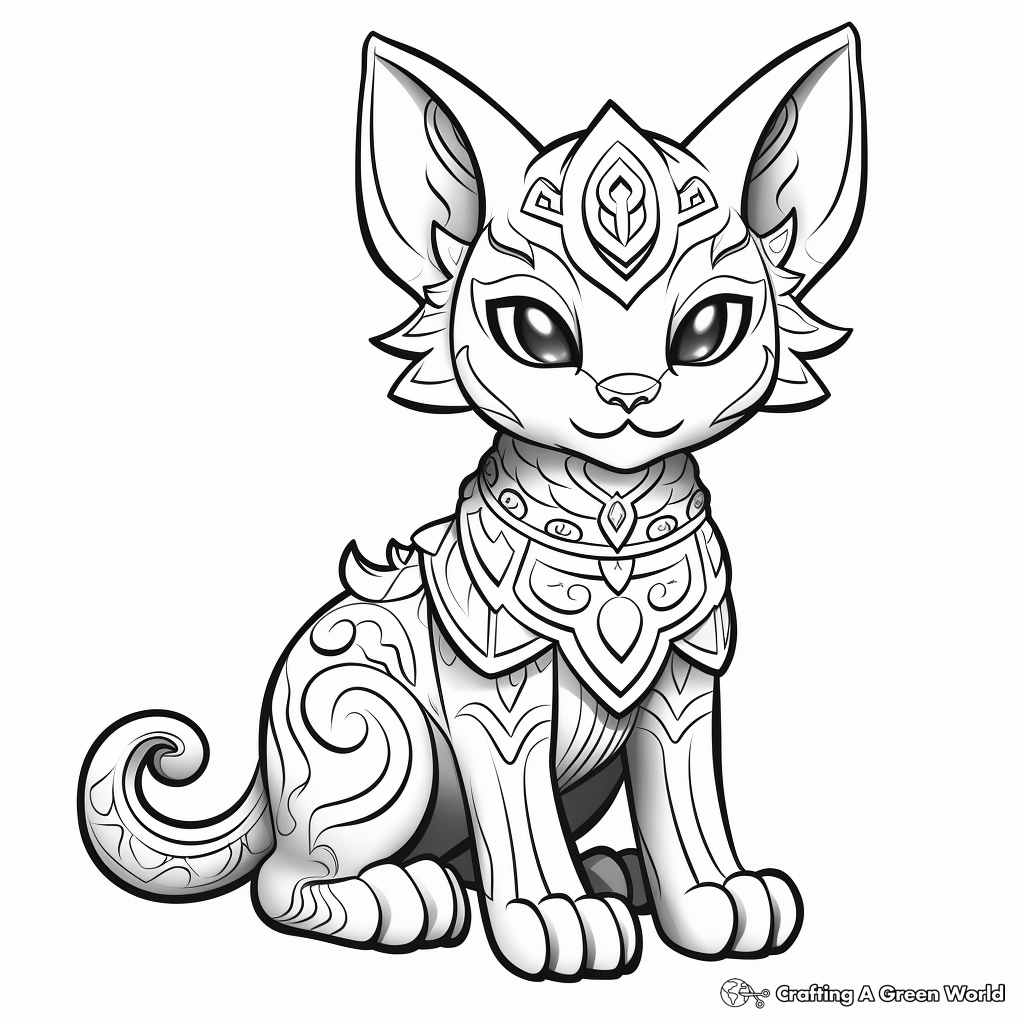 Challenging Sphynx Cat Coloring Pages 2