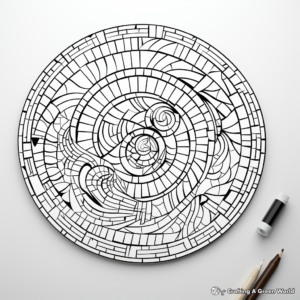 Challenging Swirl Mosaics Coloring Pages 2
