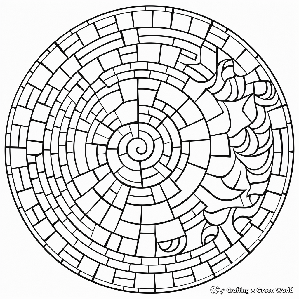 Challenging Swirl Mosaics Coloring Pages 3